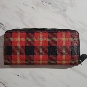 Plaid Coach Wallet